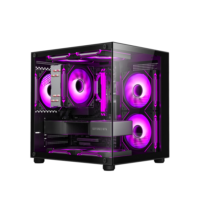 Корпус игровой EVESKY Q3 + 3 ARGB Кулера Черный